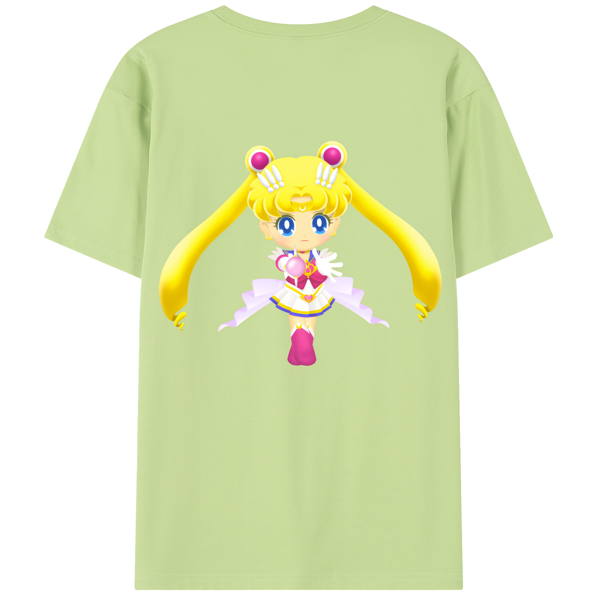 （画像用） 美少女戦士セーラームーン 月野 うさぎ つきの うさぎ Sailor Moon Tsukino Usagi 綿100％半袖Tシャツ（背面プリント）